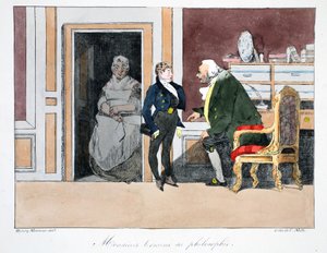 イラスト、c.1828（手塗りのリト） 作： Henri Bonaventure Monnier